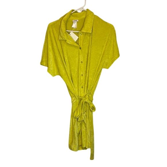 NWT Andie The Button Up Romper Honeysuckle Terry Cloth Beach Coverup - Picture 1 of 11